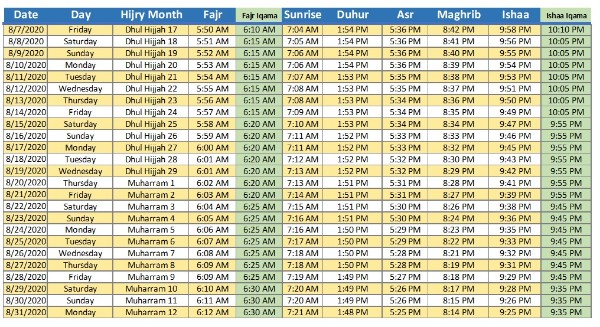 ICSP Friday Update – Islamic new year calendar 1442 | Islamic Center of ...